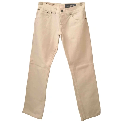 Pre-owned Dondup Straight Trousers In White