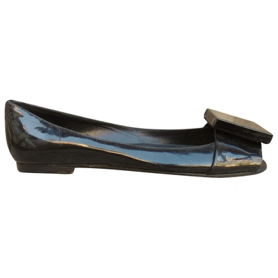 Pre-owned Pierre Hardy Patent Leather Ballet Flats In Black