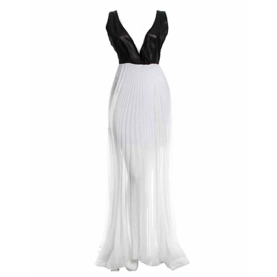 Pre-owned Alice And Olivia Silk Maxi Dress In White