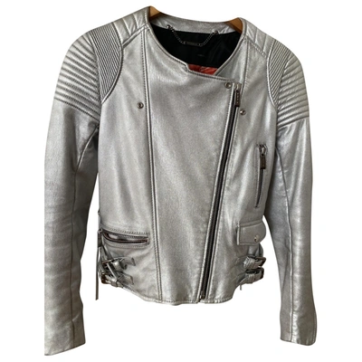 Pre-owned Barbara Bui Silver Leather Leather Jacket