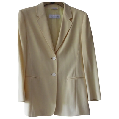 Pre-owned Max Mara Wool Suit Jacket In Yellow