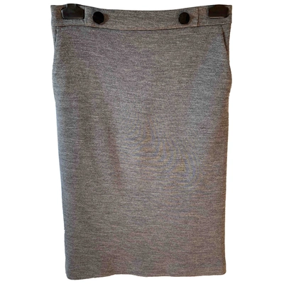 Pre-owned Claudie Pierlot Wool Mid-length Skirt In Grey