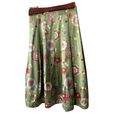 Pre-owned Hartford Silk Skirt In Green