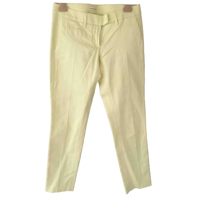 Pre-owned Dondup Straight Pants In Yellow