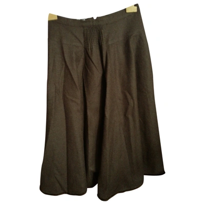 Pre-owned Valentino Wool Mid-length Skirt In Brown