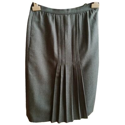 Pre-owned Valentino Wool Maxi Skirt In Green