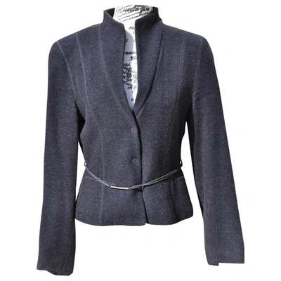 Pre-owned Marc Cain Wool Blazer In Anthracite