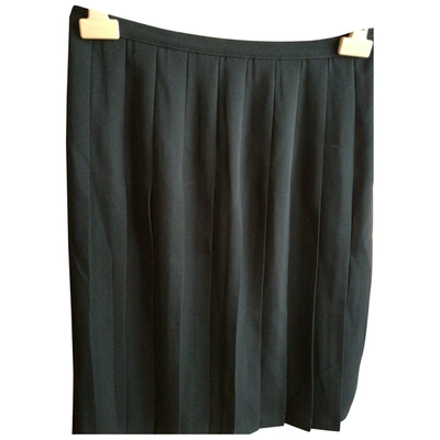 Pre-owned Pierre Cardin Silk Mini Skirt In Black