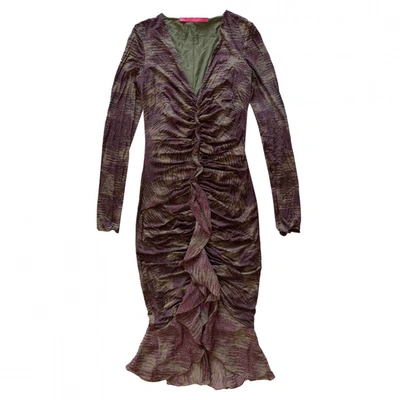 Pre-owned Emanuel Ungaro Mid-length Dress In Burgundy