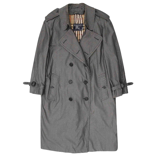 Pre-owned Burberry Grey Cotton Trench Coat | ModeSens