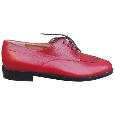 Pre-owned Robert Clergerie Leather Lace Ups In Red