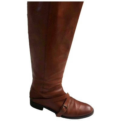 Pre-owned Fratelli Rossetti Leather Riding Boots In Camel