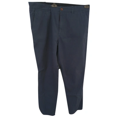 Pre-owned Fred Perry Trousers In Navy