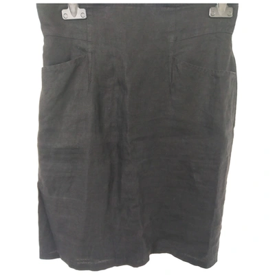 Pre-owned Kenzo Linen Mini Skirt In Black