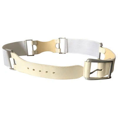 Pre-owned Schumacher Leather Belt In White