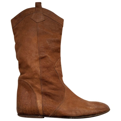 Pre-owned Fabio Rusconi Leather Boots In Camel