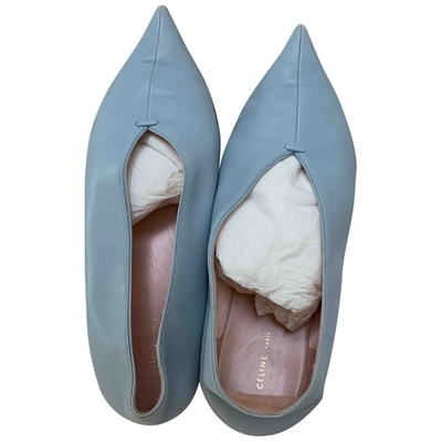 Pre-owned Celine Blue Leather Ballet Flats