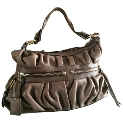 Pre-owned Coccinelle Leather Handbag In Khaki