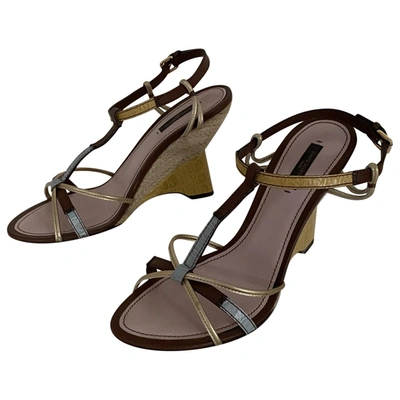Pre-owned Louis Vuitton Leather Sandals In Brown