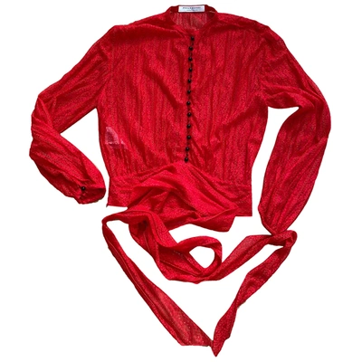 Pre-owned Philosophy Di Lorenzo Serafini Lace Blouse In Red