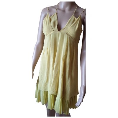 Pre-owned Patrizia Pepe Silk Mini Dress In Yellow