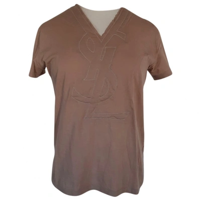 Pre-owned Saint Laurent Camel Cotton Top