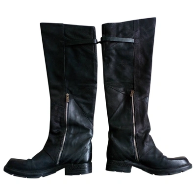 Pre-owned As98 Black Leather Boots