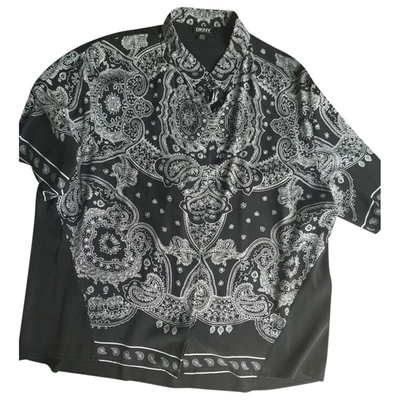Pre-owned Dkny Silk Shirt In Black