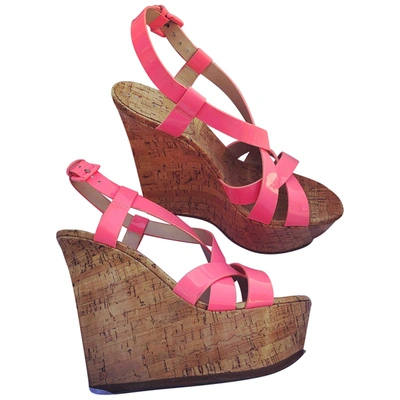 Pre-owned Casadei Patent Leather Sandals In Pink