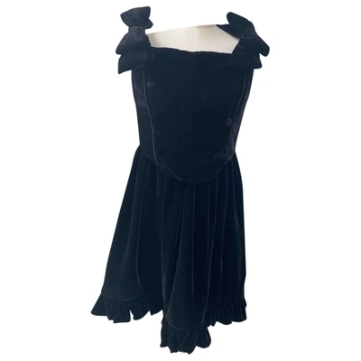 Pre-owned Vivetta Velvet Mini Dress In Black