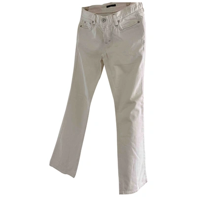 Pre-owned Hugo Boss White Cotton - Elasthane Jeans