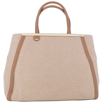 Pre-owned Fendi 2jours Cloth Handbag In Beige