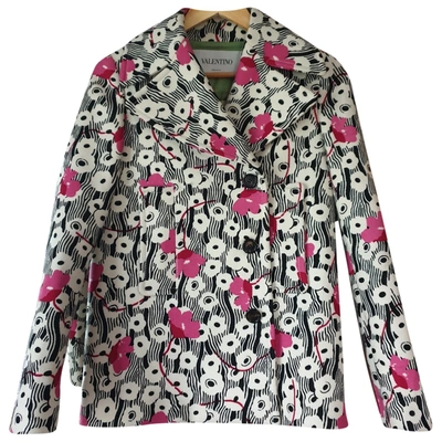 Pre-owned Valentino Wool Peacoat In Multicolour