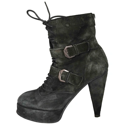 Pre-owned The Kooples Lace Up Boots In Black