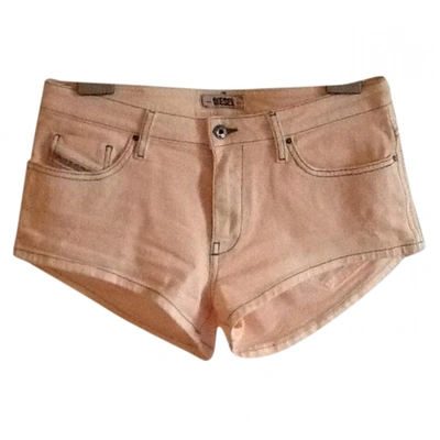 Pre-owned Diesel Pink Cotton - Elasthane Shorts