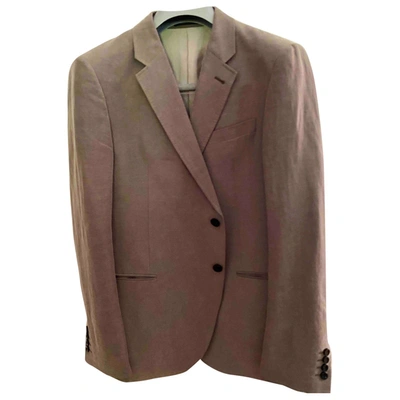 Pre-owned Armani Collezioni Silk Jacket In Beige