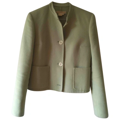 Pre-owned Michael Kors Wool Short Vest In Green