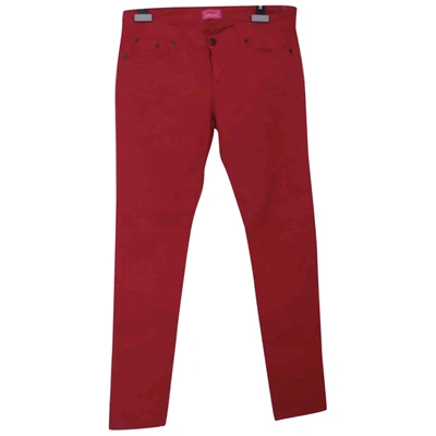 Pre-owned Fiorucci Slim Trousers In Red