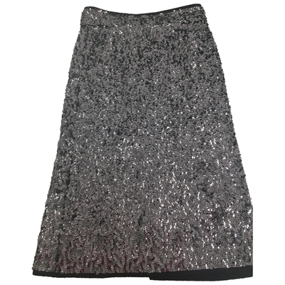 Pre-owned Karl Lagerfeld Glitter Mid-length Skirt In Metallic