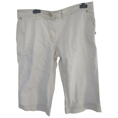 Pre-owned Roberto Cavalli White Denim - Jeans Shorts