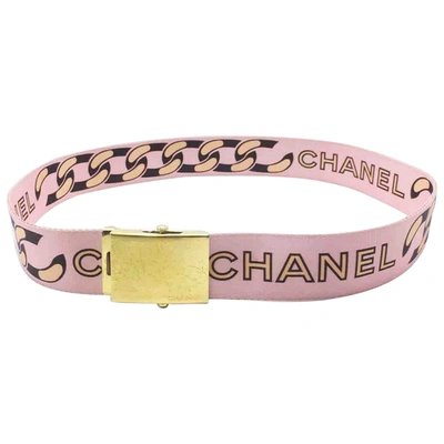 Pre-owned Chanel Cloth Belt In Pink