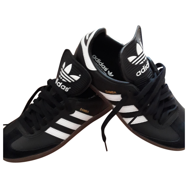 adidas samba black leather trainers
