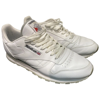 Pre-owned Reebok Leather Low Trainers In White