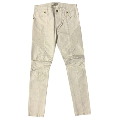 Pre-owned Pierre Balmain Slim Jeans In White