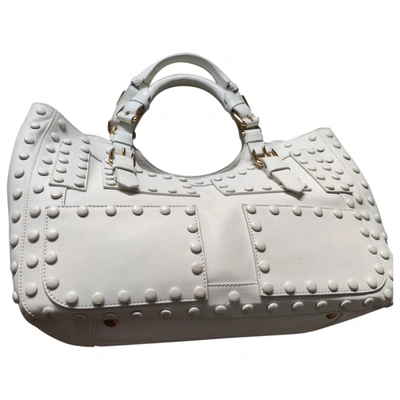 Pre-owned Roberto Cavalli Leather Bag In White