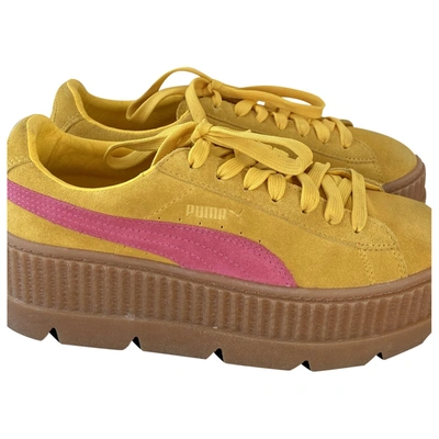 Pre-owned Fenty X Puma Yellow Leather Trainers