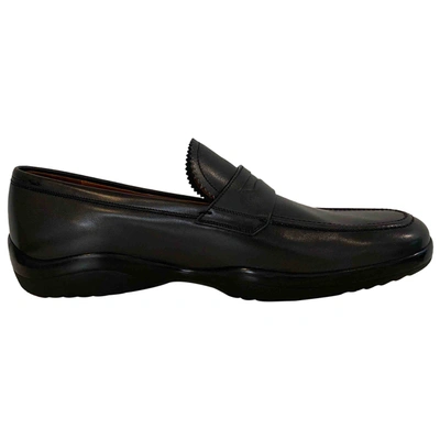 Pre-owned Bally Leather Flats In Anthracite