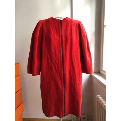 Pre-owned Lanvin Wool Coat In Red