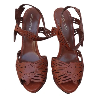 Pre-owned Sergio Rossi Leather Sandals In Brown