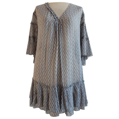 Pre-owned Pinko Silk Mid-length Dress In Blue